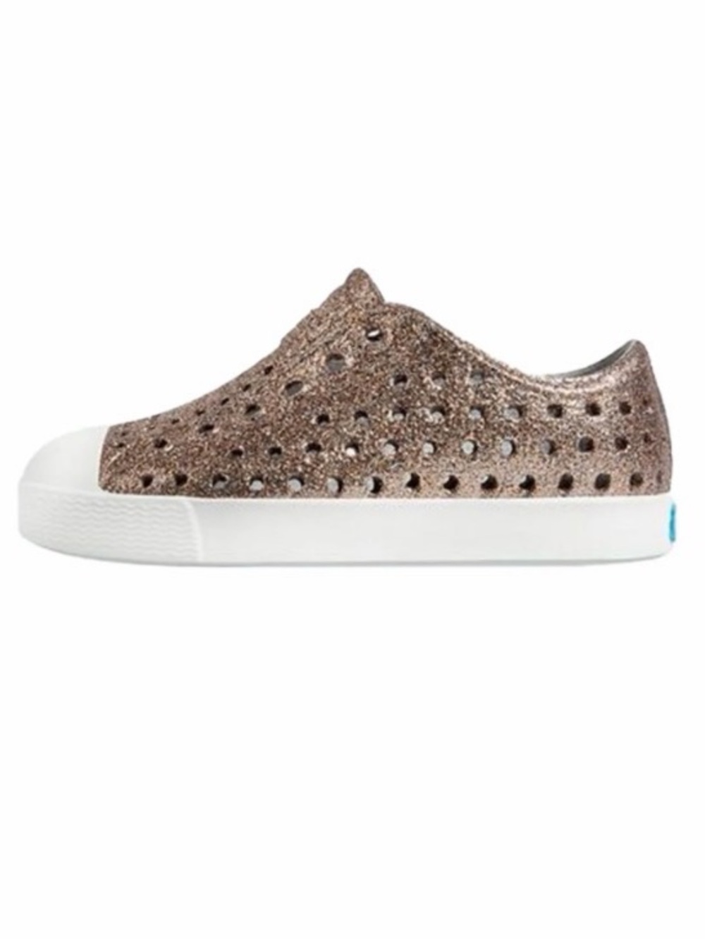 Native Jefferson Bling Metal Rose Gold Glitter Slip On Shoes C10 NWT